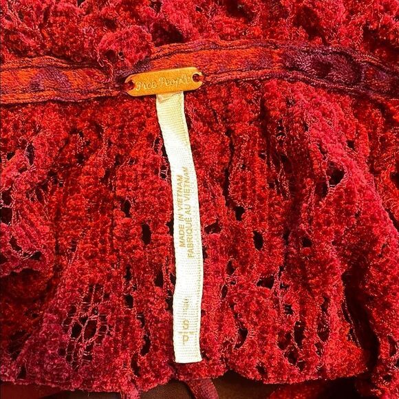 Free People Jenny Trapeze Swing Dress Crochet Lace Red - Picture 5 of 11